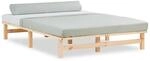 Homestyle4u Palettenbett 140 x 200 cm mit Lattenrost in Braun 1909