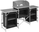 Tectake Campingk&uuml;che xxl Mit Aluminiumgestell und 5 F&auml;chern Faltbar Wetterfest 