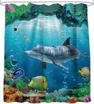 Sanilo Duschvorhang Delphin Korallen 180 x 200 cm