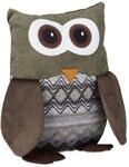 Relaxdays T&uuml;rstopper Eule Polyester Braun Schwer 24 cm x 14 cm x 14 cm 1 kg