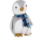Relaxdays T&uuml;rstopper Pinguin Polyester Grau Schwer 26 cm x 15,5 cm x 17 cm 1 kg