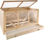 Tectake Nagerk&auml;fig Goldie Aus Holz Mit 3 Etagen und 2 Rampen Gro&szlig;e