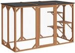 Wiltec Freilaufgehege Katze 180X80X112Cm 3 Liegefl&auml;chen Wetterfest Katzengehege