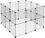 Relaxdays Freilaufgehege Gitter 24er Pack Metall Kunststoff Schwarz Steckbar 72 cm x