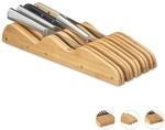 Relaxdays Messerblock Bambus Natur f&uuml;r Schublade 5 cm x 12 cm x 40 cm 0,9 kg