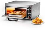 Wiltec Pizzaofen Backofen Pizza 2000 Watt Edelstahl Cordierit Pizzastein Gastro Ofen