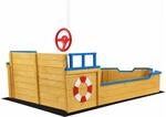 KIDIZ Sandkasten Ahoi Piratenschiff Aus Holz mit Zubeh&ouml;r Blau