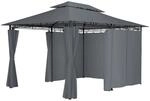 Tectake Gartenpavillon Emine 4 x 3 M Wasserabweisend 400 x 300 x 265 cm Anthrazit