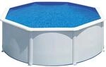 Gre Stahlwand-Pool Fidji &Oslash; 300 cm x 120 cm Rund Wei&szlig;