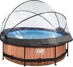 EXIT Wood Pool Braun &oslash; 244 x 76 cm m. Filterpumpe u. Abdeckung