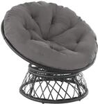 Tectake Rattansessel Gargano Drehbar Widerstandsf&auml;hig 92 x 80 x 80 50 cm Schwarz