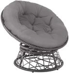 Tectake Rattansessel Gargano Drehbar Widerstandsf&auml;hig 92 x 80 x 80 50 cm Grau