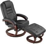 Tectake Fernsehsessel Willy Mit Hocker Neigbare R&uuml;ckenlehne 109 x 68 x 102 cm