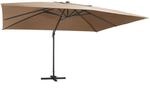 vidaXL Ampelschirm mit LED-Beleuchtung Alu-Mast 400x300 cm Taupe 47007