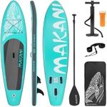 ECD Germany Aufblasbares Stand Up Paddle Board Makani 320 x 80 x 15cm T&uuml;rkis PVC