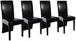 vidaXL Esszimmerst&uuml;hle 4 Stk Schwarz Kunstleder 60597