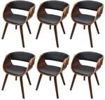 vidaXL Esszimmerst&uuml;hle 6 Stk Braun Kunstleder 270045