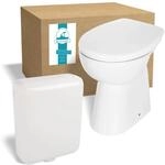 Calmwaters Stand-WC Elements Wellness 7cm Erh&ouml;ht Sp&uuml;lrandlos Wei&szlig; Set WC-Sitz