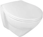 Calmwaters Wand-WC Modern Plus 6 cm Erh&ouml;ht Sp&uuml;lrandlos Set WC-Sitz Wei&szlig; 08AB5815