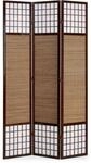 Homestyle4u 3-tlg. Paravent in Braun 120x200 cm 875