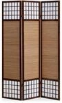 Homestyle4u 3-tlg. Paravent in Braun 132x175 cm 62