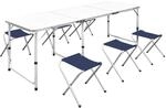 vidaXL Klappbarer Campingtisch mit 4 Hocker H&ouml;henverstellbar 180x60 cm 41329
