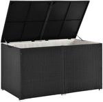 Juskys Polyrattan Gartenm&ouml;bel Auflagenbox Ikaria mit Innenplane in Schwarz