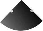 vidaXL Eckregal mit Verchromten Halterungen Glas Schwarz 35 x 35 cm 243856