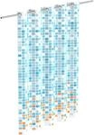 Eisl Textil Duschvorhang mit Motiv Mosaik Blau-Orange 180 cm x 200 cm Waschbar