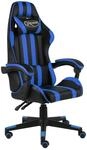 vidaXL Gaming-Stuhl Schwarz und Blau Kunstleder 20518