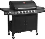 Taino Red 6+1 Gasgrill Grillwagen BBQ Edelstahl-Brenner Gas-Grill Schwarz