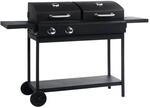 vidaXL Gas- und Holzkohle-Grill mit 2 Brennern 47386
