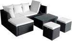vidaXL 4-tlg Garten-Lounge-Set mit Auflagen Poly Rattan Schwarz Modell 9