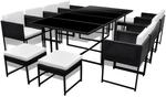 vidaXL 13-Tlg Garten-Essgruppe mit Auflagen Poly Rattan Schwarz 42761