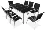 vidaXL 9-Tlg Garten-Essgruppe Stahl Schwarz 43306