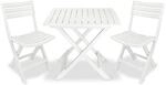 vidaXL 3-tlg Bistro-Set Klappbar Kunststoff Wei&szlig;