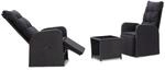 vidaXL 3-Tlg Bistro-Set mit Auflagen Poly Rattan Schwarz 46067