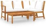 vidaXL 4-tlg Garten-Lounge-Set mit Auflagen Creme Massivholz Akazie Modell 5