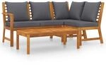 vidaXL 4-tlg Garten-Lounge-Set mit Auflagen Massivholz Akazie Modell 5