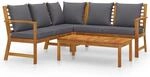 vidaXL 4-Tlg Garten-Lounge-Set mit Auflagen Massivholz Akazie 3057776