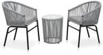 vidaXL 3-tlg Bistro-Set mit Kissen PE-Rattan Grau