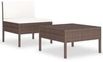 vidaXL 2-Tlg Garten-Lounge-Set mit Auflagen Poly Rattan Braun 310197