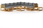 vidaXL 12-Tlg Garten-Lounge-Set mit Auflagen Massivholz Akazie 3057619
