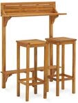 vidaXL 3-tlg Balkon-Bar-Set Massivholz Akazie