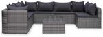 vidaXL 8-tlg Garten-Lounge-Set mit Auflagen Poly Rattan Grau Modell 3