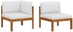 vidaXL 2-Tlg Garten-Lounge-Set mit Kissen Holz Akazie & Seil 312426