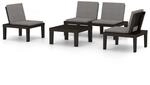 vidaXL 4-tlg Garten-Lounge-Set mit Kissen Kunststoff Grau Modell 1