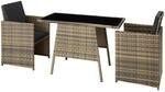 Tectake Rattan Sitzgruppe Lausanne F&uuml;r 2 Personen Widerstandsf&auml;hig 52 50 x 56 x 88