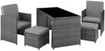 Tectake Rattan Sitzgruppe Palermo F&uuml;r 2 Bis 4 Personen Widerstandsf&auml;hig 202 x 130