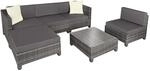 Tectake Aluminium Rattan Lounge Wetterfest und Uv Best&auml;ndig Dicke Der Polster 10 cm